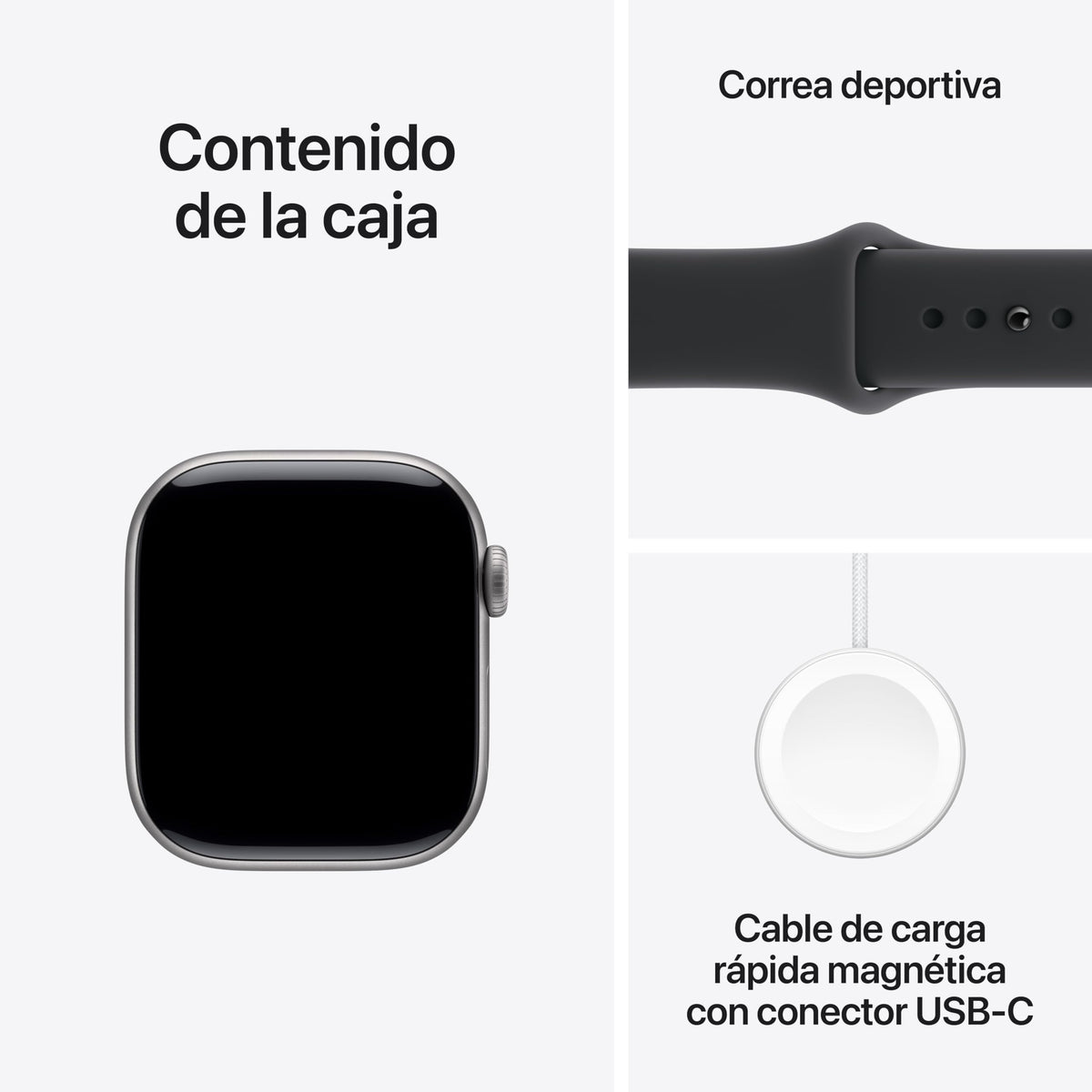 Apple Watch Series 11 GPS con Caja de Aluminio en Gris Espacial de 42 mm y Correa Deportiva Negra-Talla M/L.Calidad del Sueño,monitores de entreno y Salud,Pantalla Siempre Activa, Resistencia al Agua