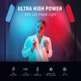 NEEWER 18,3" Panel de Luz Video Luz LED Foco RGB con Control App, 360° a Todo Color, 1 Paquete 60W 2500K ~ 8500K Panel RGB CRI/TLCI 97+ con 17 Efectos para Juegos Youtube Iluminación Fotografía