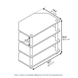 Furinno Econ Pequeño Soporte de TV de 4 Niveles Fácil de Montar, Roble Francés/Negro