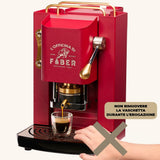 Faber Pro Deluxe Macchina da Caffè Cialde 44mm Cherry Red Ottone