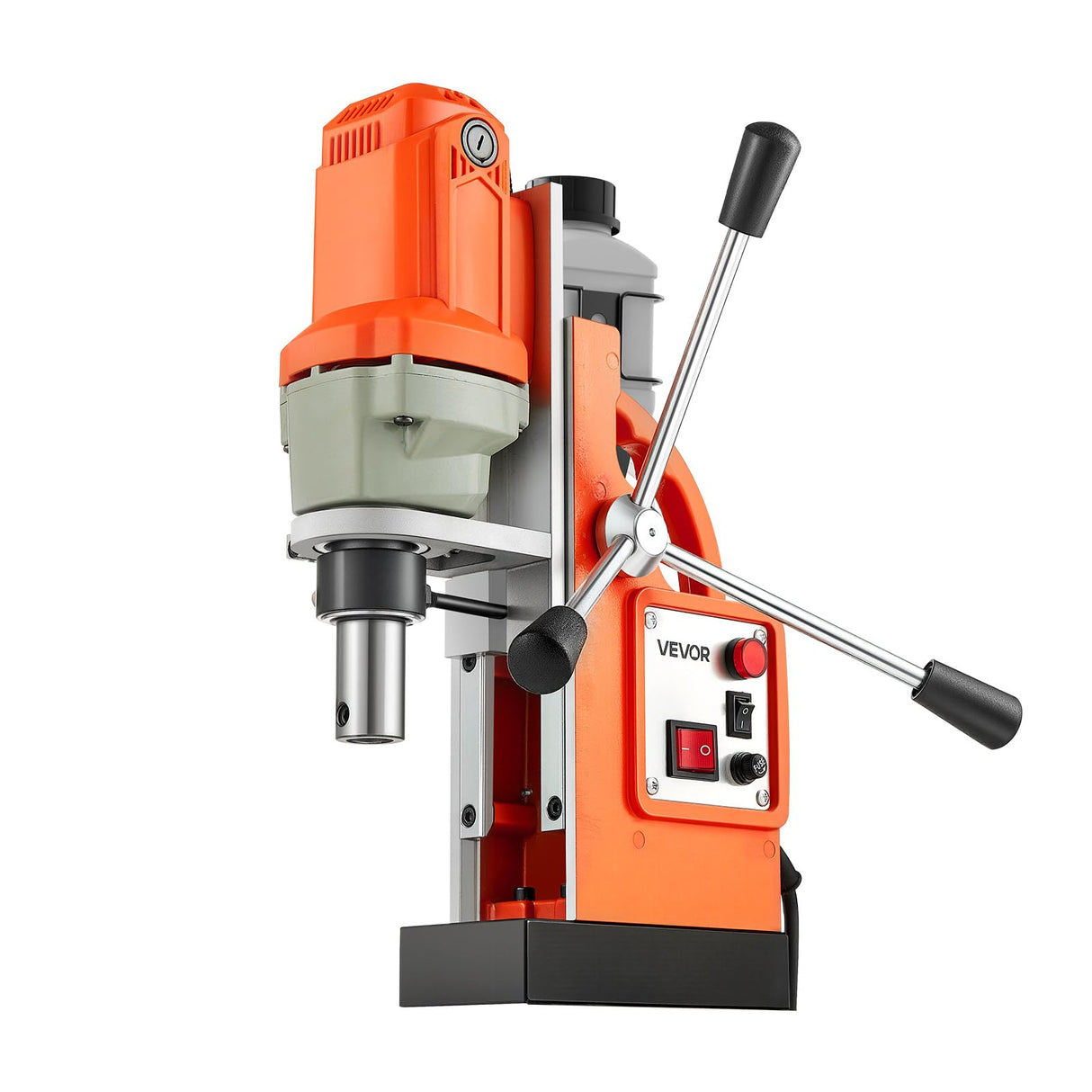 VEVOR 1200 W Taladro de Columna Magnético, Diámetro de Perforación de 38 mm Potencia de 10000 N Velocidad de 900 RPM, con Vástago Weldon, Refrigeración Eficiente, para Superficies Metálicas