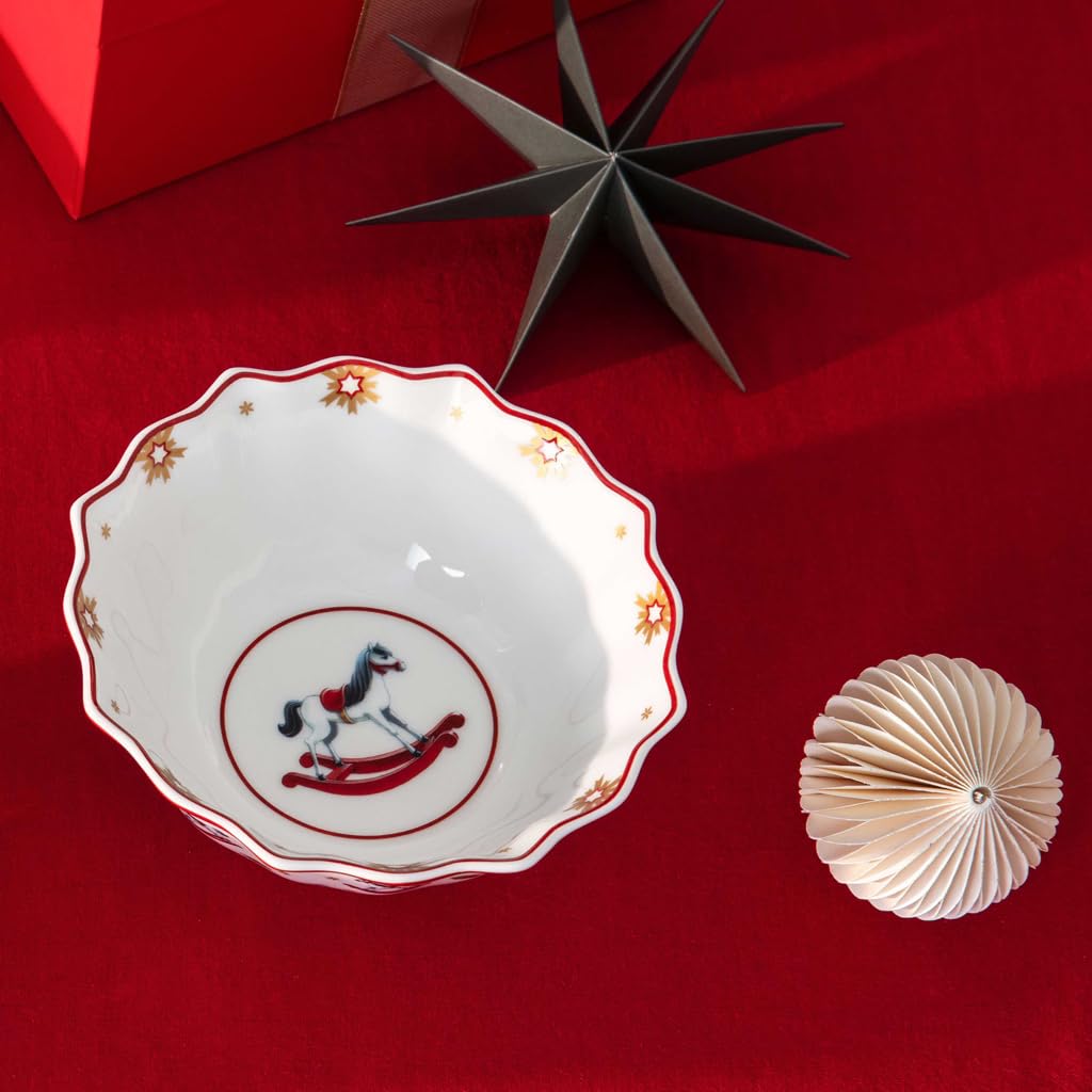 Villeroy & Boch - Toy's Delight set de desayuno para 2 personas caballito balancín 6 piezas colorido, vajilla de Navidad, Vajilla con platos, tazas y cuencos de desayuno, porcelana premium