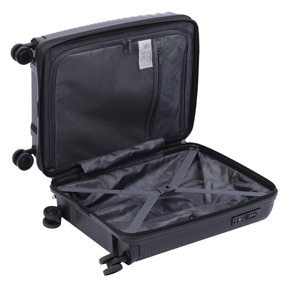 TOTTO - Maleta Trolley Cabina, Modelo Traveler, 39 x 55.5 x 26.5 cm, Capacidad 48L, Rígida y Expandible, Ruedas 360º, Manija Telescópica, Correas Internas, Candado TSA, Color Negro