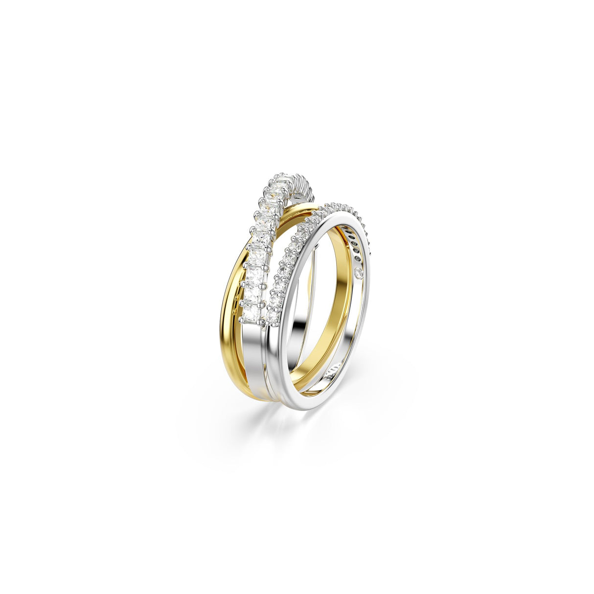 Swarovski Anillo Hyperbola, Tallas mixtas, Blanco, Combinación de acabados metálicos, 60