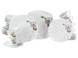 CreaTable, 24026, Serie Square Orchidee, 30-teiliges Geschirrset für 6 Personen, Kombiservice aus Porzellan, spülmaschinen- und mikrowellengeeignet, Qualitätsproduktion