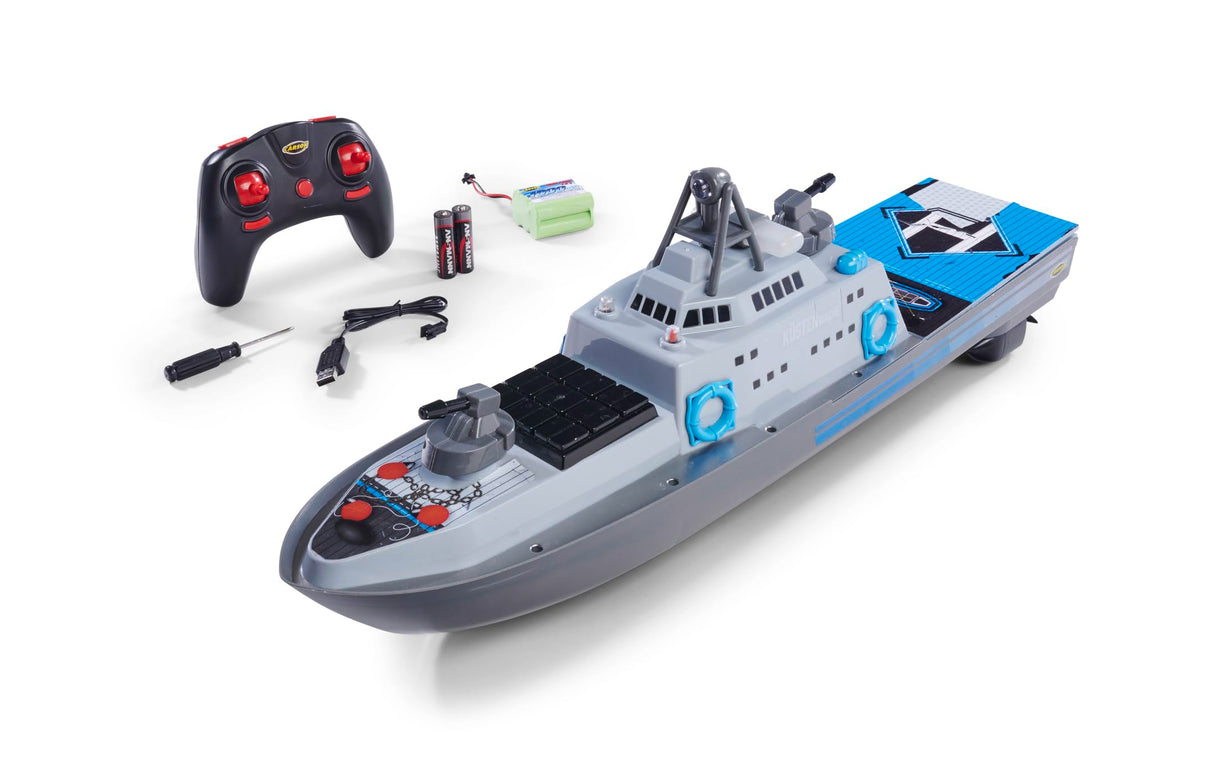 Carson 500108050 RC- Coastguard 2.4G 100% RTR - Barco teledirigido, Barco RC, Barco teledirigido para niños y Adultos, Incluye Mando a Distancia