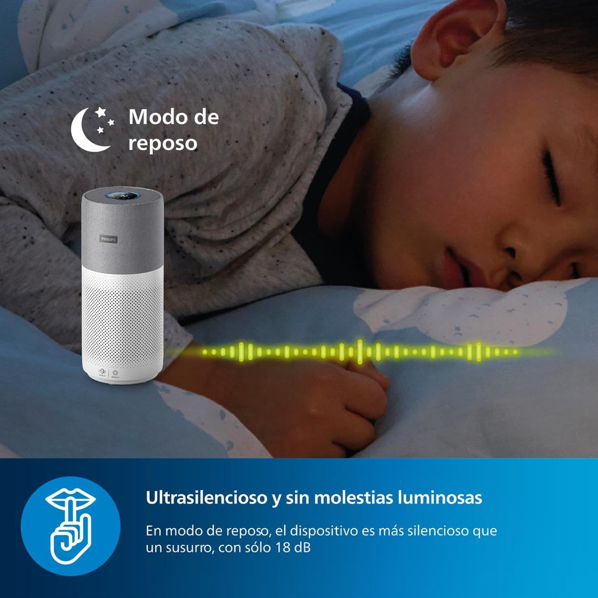 Philips Serie 4000i Purificador de Aire - Control por Aplicación, Elimina Gérmenes, Polvo y Alérgenos en Estancias 158m², 4 Velocidades, Modo Sueño (AC4236/10)