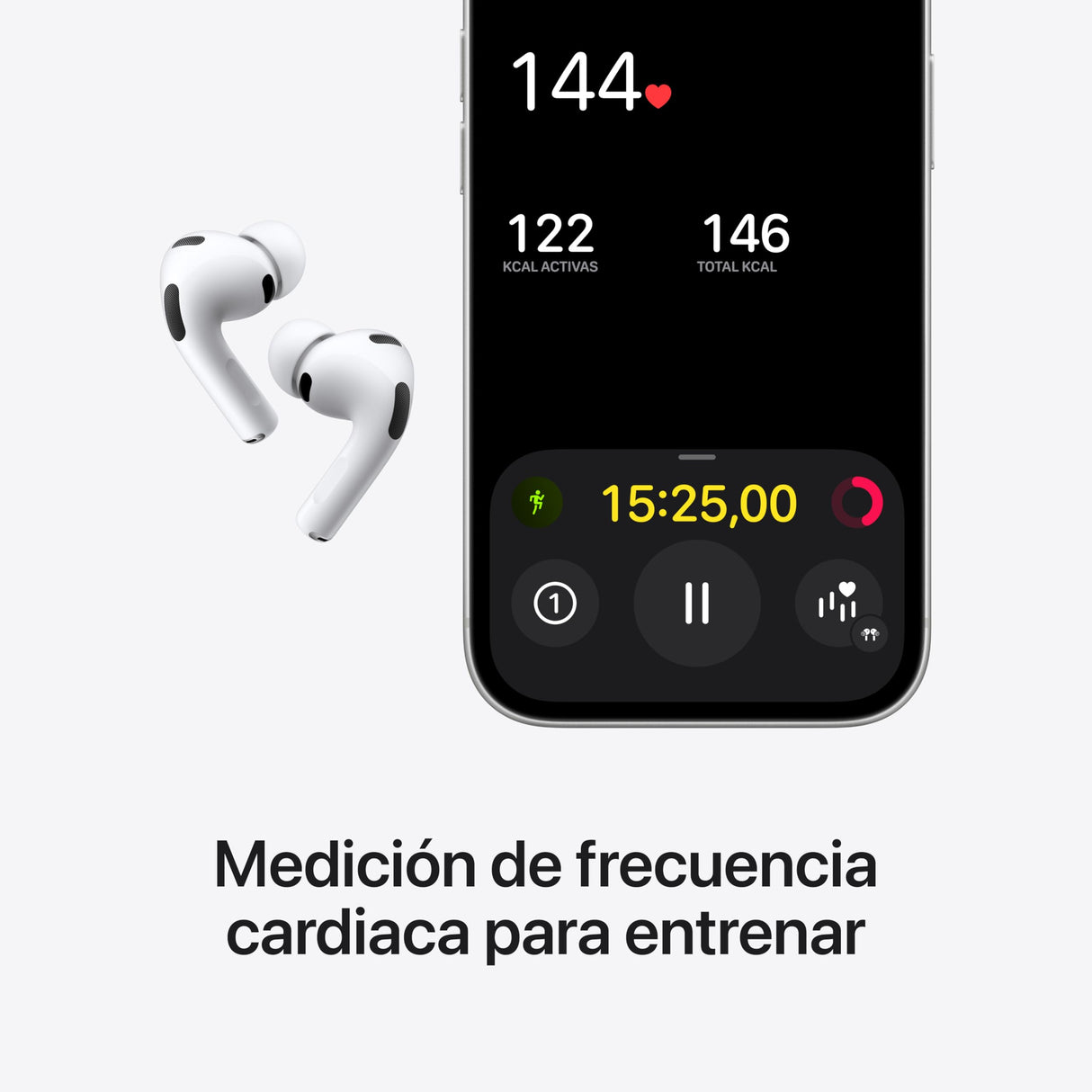 Apple AirPods Pro 3 Auriculares inalámbricos con cancelación Activa de Ruido, medición de frecuencia Cardiaca, Auriculares Bluetooth, Audio Espacial, Sonido de Alta fidelidad y Carga por USB-C
