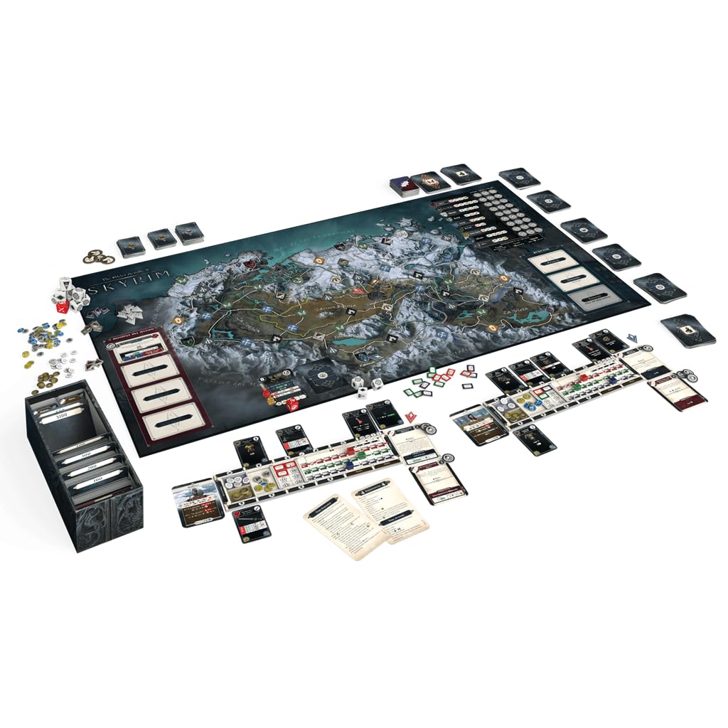 Modiphius Entertainment The Elder Scrolls V: Skyrim El Juego de Aventuras Juego de Mesa, A Partir de 14 Años, De 1 a 4 Jugadores, 60-120 Minutos por Partida, Español