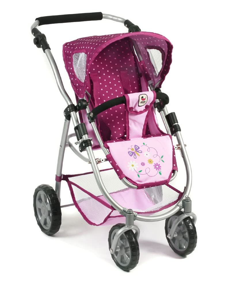Bayer Chic 2000 637 29 Carrito para muñecas, 3 en 1, Color Morado, Lila/Rosa