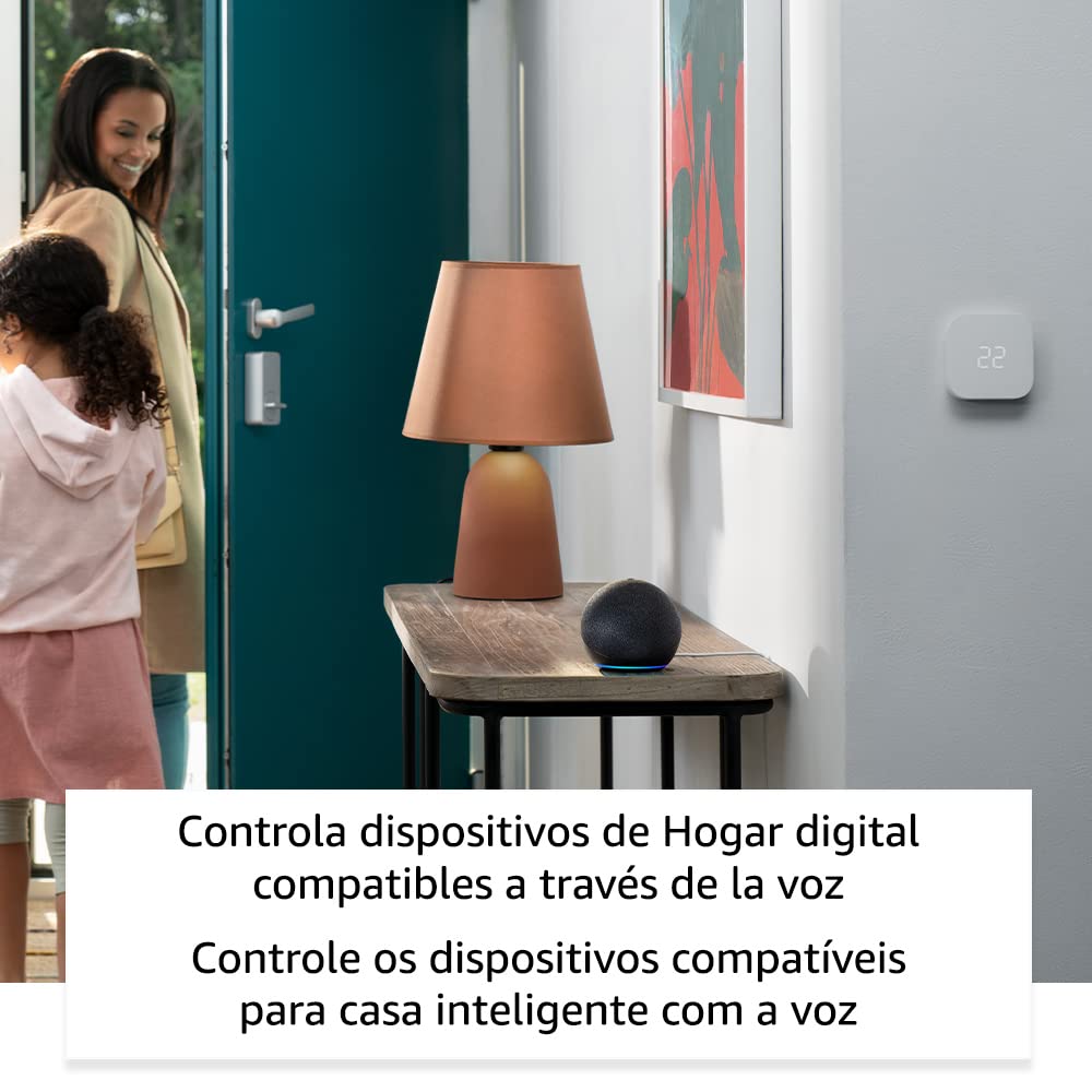 Echo Dot (5.ª generación, modelo de 2022) | versión internacional | Altavoz inteligente con Alexa | Antracita | No disponible en portugués (Portugal)