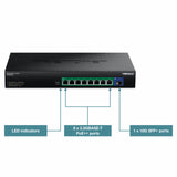 TRENDnet, TPE-BG5091, conmutador PoE++ de 9 Puertos GAN de 2,5 G con Puerto SFP+ de 10 G (480 W), 8 Puertos PoE++ de 2,5 G, 1 Puerto SFP+ de 10 G, 480 W, 60 Gbps