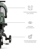 Kinderkraft JAZZ2 Triciclo 6 en 1, con función de Rueda para niños, Cochecito Plegable con Accesorios, protección UV UPF50+, de 9 Meses a 5 años, Verde