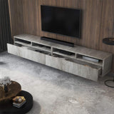 SELSEY REDNAW - Mueble de TV Moderno con 2 cajones, 200 cm, Color Gris