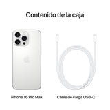 Apple iPhone 16 Pro MAX (512 GB) - Titanio Blanco + Funda de Silicona con MagSafe - Negro
