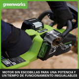 Greenworks 48V (24V x 2) Motosierra a Batería con Motor sin Escobillas, Barra de 35 cm, Velocidad de Cadena de 20 m/s, Autoengrasado, Con dos 4Ah y Cargador Doble, Garantía de 3 Años-GD24X2CS36K4X