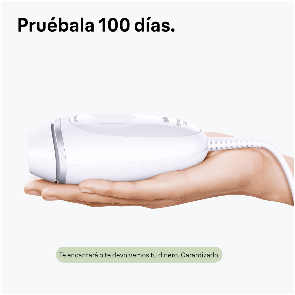 Braun Luz Pulsada Silk-Expert Mini Depiladora IPL, Reducción Del Vello En Casa, Tamaño Compacto, Alternativa a Depilación Láser, Fácil, Segura Y Eficiente, Blanca/Plateada, PL1100