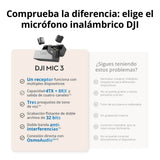 DJI Mic 3 (1 TX + 1 RX), micrófono lavalier inalámbrico para iPhone/cámara/Android, Ultraligero, Tiempo de Funcionamiento extendido y Carga rápida, transmisión hasta 400 m