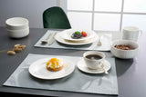 Ritzenhoff & Breker Sofia - Juego de café de 18 piezas, platos de postre (20 cm) y tazas con platillos (220 ml) para 6 personas, juego de café con relieve fino acanalado, vajilla fina de porcelana,