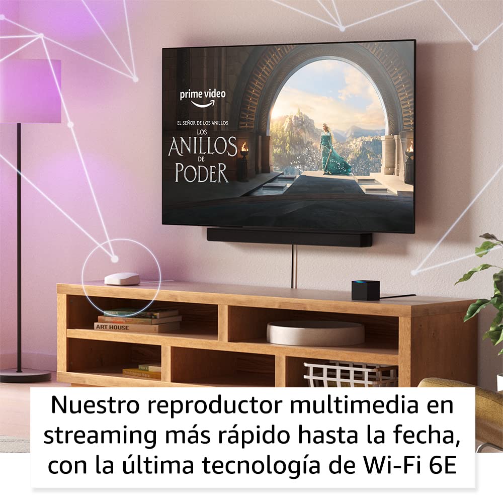 Amazon Fire TV Cube (Última generación) | Reproductor multimedia en streaming con control por voz a través de Alexa, Wi-Fi 6E y Ultra HD 4K