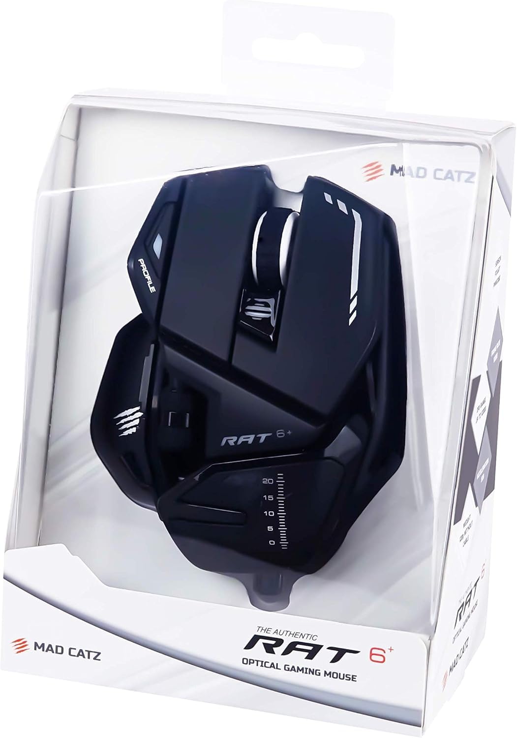 Mad Catz R.A.T. 6+ - Ratón (mano derecha, Óptico, USB, 12000 DPI, 12000 pps, Negro)