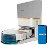 Philips Robot Aspirador y friegasuelos Homerun 7000, succión ultrapotente (5000 Pa), detección de obstáculos pequeños, estación de Vaciado automático, Blanco, Robot Aspirador, Homerun App (XU7100/02)