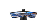 Philips 346P1CRH Monitor 34 Pulgadas UWQHD Curvo, 100Hz, VA, 4 ms GtG, HDR400, 0, Altura Ajustable, Altavoces (3440x1440, 1x HDMI 2.0, 1x DP 1.4, USB-Hub), Negro