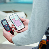 Leica DISTO D2: Medidor láser de distancia multifuncional con Bluetooth (se conecta a aplicaciones) para mediciones de distancia, área y volumen (uso en interiores y detección automática de extremo)