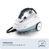 Ariete 4146 Limpiadora de Vapor, 5 Bars de Presión, Potencia 1500 W, Autonomía 55 min., color blanco y detalles en azul