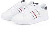 Tommy Hilfiger Sneaker con Suela Cupsole Hombre Modern Stripes con Logotipo, Blanco (White), 45