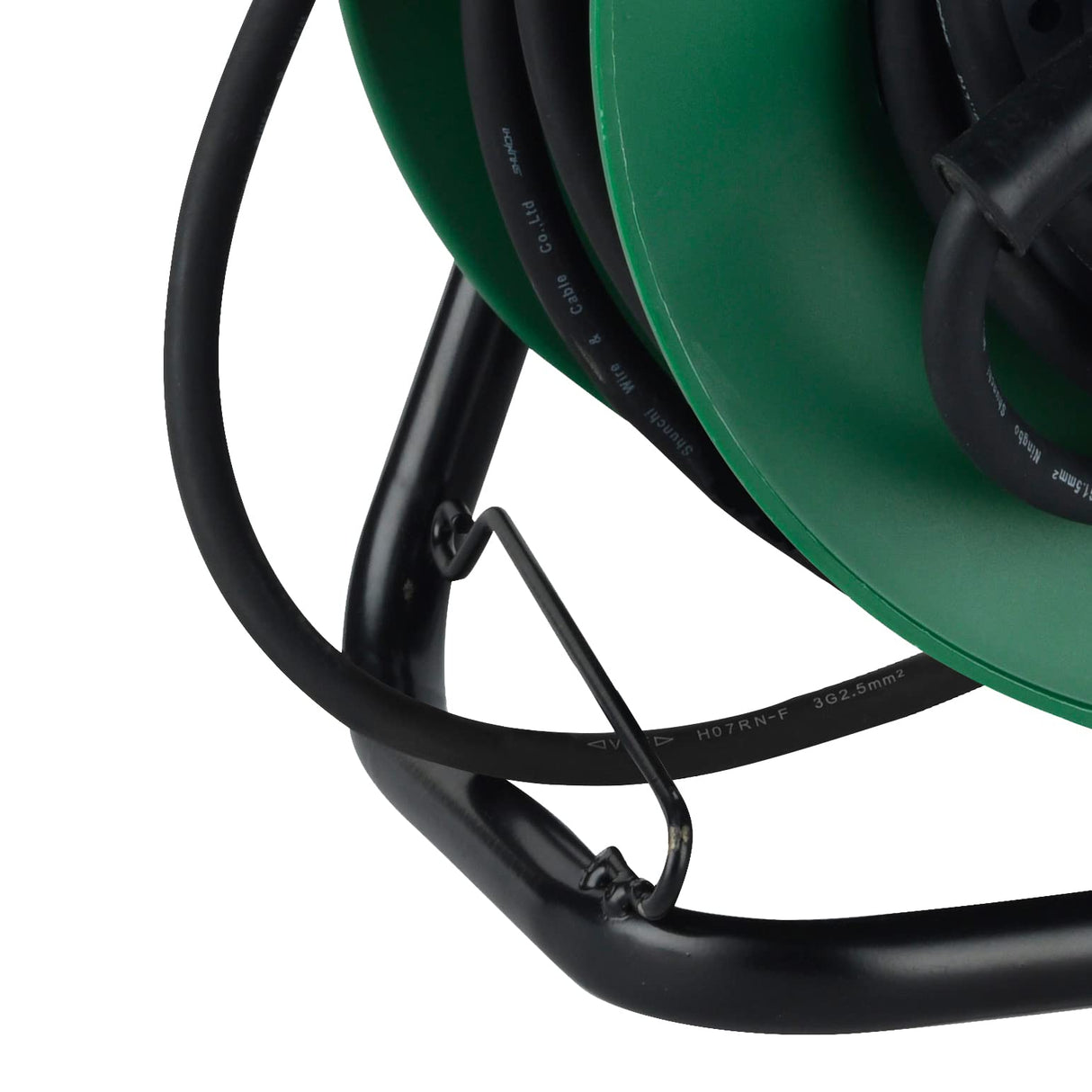 Electraline 49209 Enrollacables eléctrica de 25 m para campistas, camping, caravana, con toma CEE de 3 polos y enchufe industrial IEC - IP44, Verde/Negro