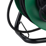 Electraline 49209 Enrollacables eléctrica de 25 m para campistas, camping, caravana, con toma CEE de 3 polos y enchufe industrial IEC - IP44, Verde/Negro