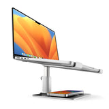 Twelve South HiRise Pro para portátiles y MacBooks, Soporte ergonómico y Ajustable en Altura con Base de Carga inalámbrica MagSafe (Plateado)