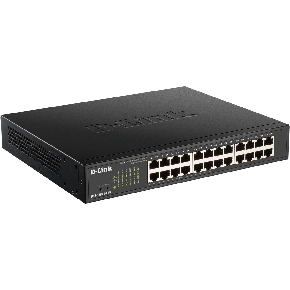 D-Link DGS-1100-24PV2/E, Switch Smart 24 Puertos Gigabit, PoE, Power Over Ethernet, Gestión Web, Layer 2, VLAN, IGMP Snooping, VoIP VLAN, QoS, Seguridad Red - Cable de alimentación de la UE
