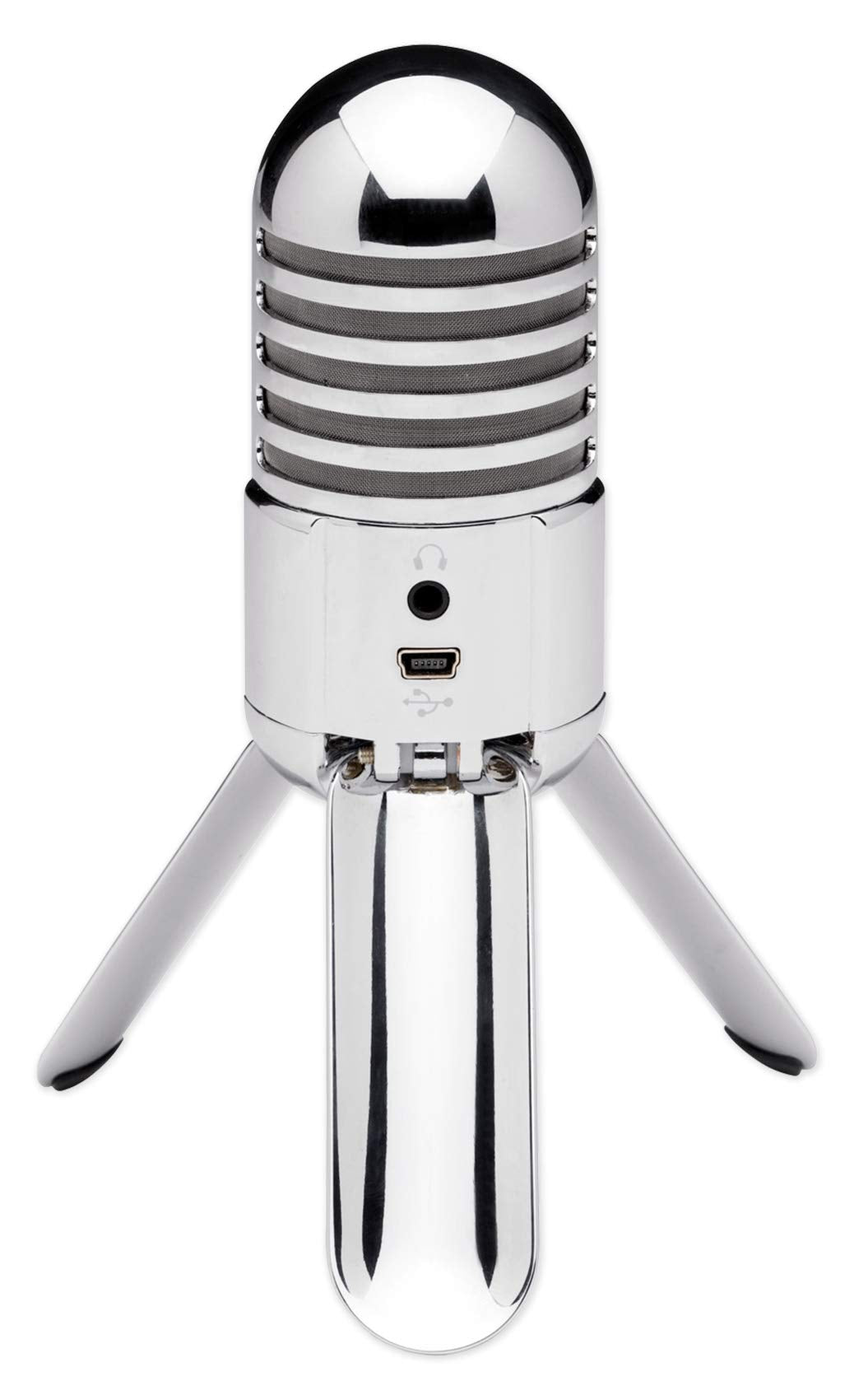 SAMSON Meteor Mic - Portable USB Studio Quality Condenser Microphone - High Performance, General Purpose/Podcast/Gaming/Music Recording Microphone, 16-bit, 44.1/48kHz Resolution, Silver Chrome