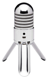 SAMSON Meteor Mic - Portable USB Studio Quality Condenser Microphone - High Performance, General Purpose/Podcast/Gaming/Music Recording Microphone, 16-bit, 44.1/48kHz Resolution, Silver Chrome