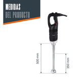Lacor - 69978 - Batidora profesional con brazo triturador y batidor intercambiable, mango ergonómico, materiales de alta calidad, apta para ollas hasta 200L, 850W, velocidad variable.