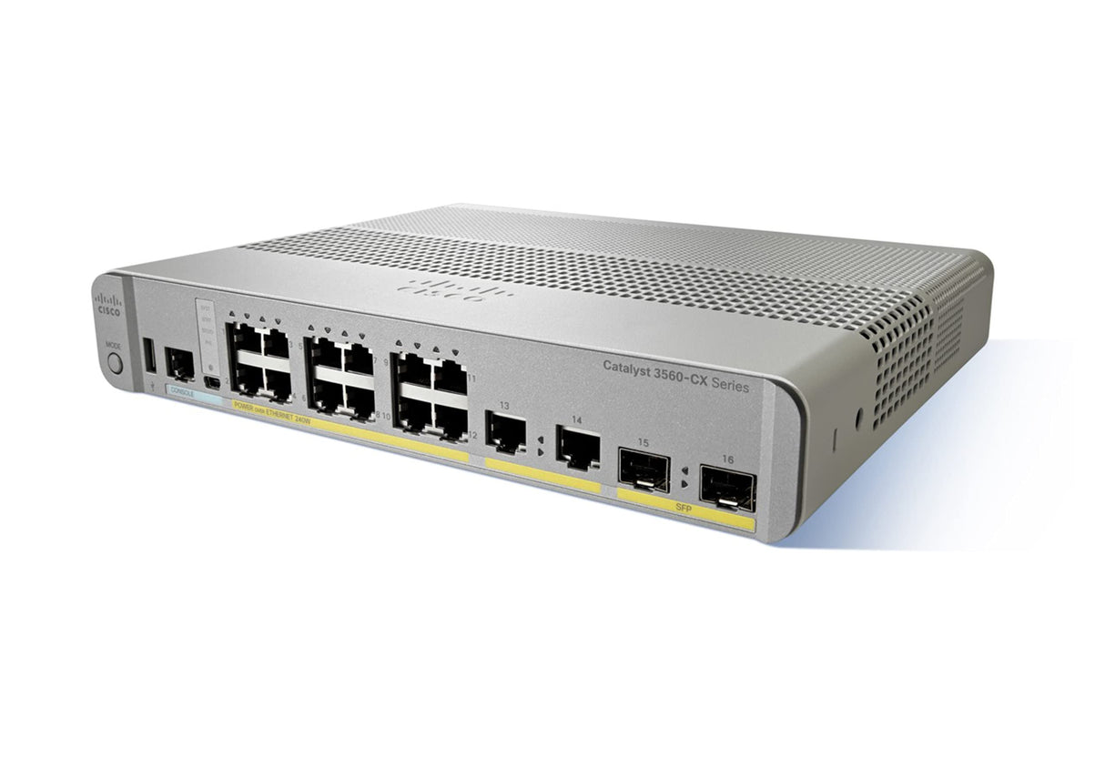 Cisco Switch de Red Cisco Catalyst 3560CX-8PC-S, 8 Puertos GbE, 8 Salidas PoE+, asignación PoE de 240 W, garantía Limitada de por Vida Mejorada (WS-C3560CX-8PC-S)