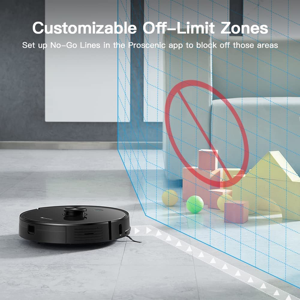 Proscenic El robot aspirador M7 PRO, con navegación láser inteligente, limpiador y lavadora 2 en 1, conexión Wi-Fi, control de aplicaciones y Alexa, no incluye papelera inteligente