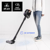 Taurus - Aspirador escoba HS-2900, 3-in-1: escoba eléctrica, de mano y vertical, Autonomía 50 min, Filtro EPA, Modo Eco y Turbo, Zapata con 2 cepillos intercambiables, Set accesorios, Negro