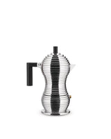 Alessi Pulcina MDL02/3BFM - Cafetera Espresso de Diseño, Mango y Pomo PA, Aluminio Fundido para Placa de Inducción, 3 Tazas, Negro