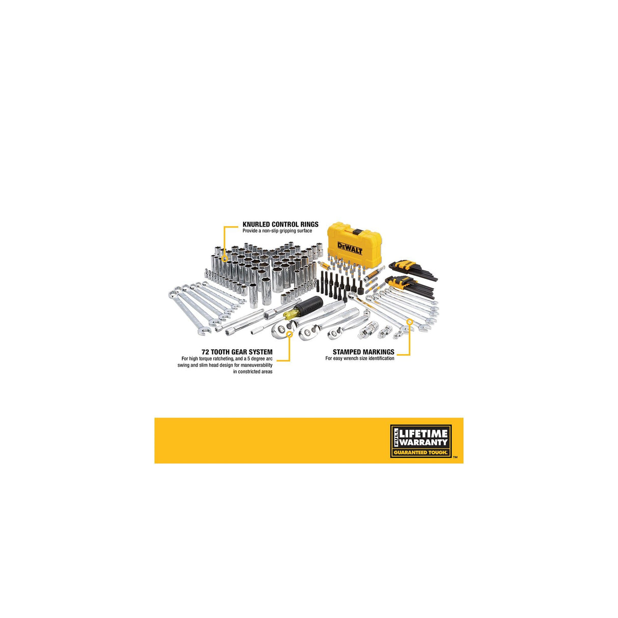 DeWalt dwmt73803 mecánica Kit de herramienta conjunto con funda (168 piezas)