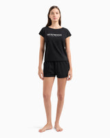 Emporio Armani Short Pajamas Set Juego de Pijama, Negro, S para Mujer