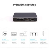 CalDigit USB-C Gen 2 10Gb / s Soho Dock - hasta 4K 60Hz, HDMI 2.0b, DisplayPort 1.4, USB A y USB C de 10Gb, Lector de Tarjetas Micro SD y SD UHS-II, Carga de Paso, Suministro de energía de 100W