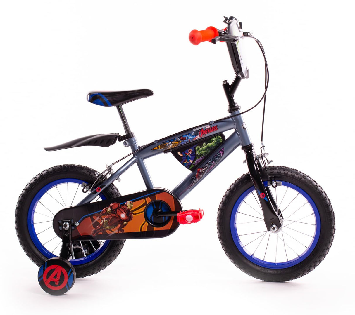 Huffy Kids de 14 Pulgadas Bicicleta Avengers estabilizadores, Niños, Gris