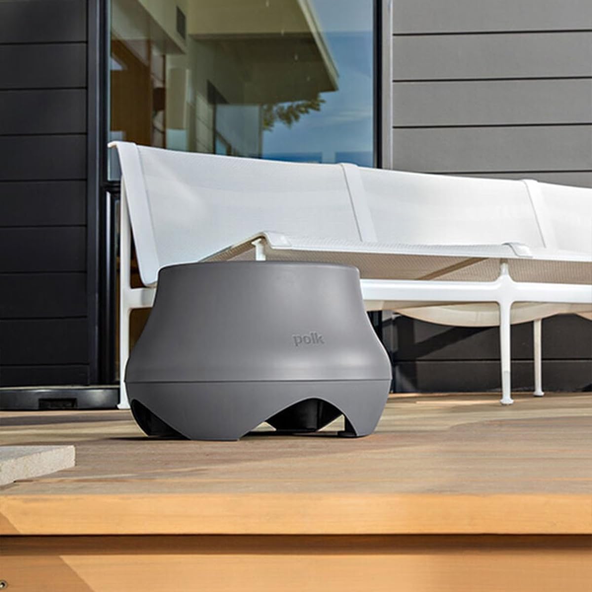 Polk Audio Atrium SUB100 Subwoofer pasivo para Exteriores, Cuenta con Controlador de Equilibrio dinámico de 10 Pulgadas de Largo Alcance,subwoofer de Disparo descendente, Durabilidad para Todo Tipo
