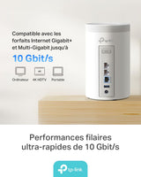 TP-Link Deco BE68 (3-Pack), WiFi 7 Mesh BE14000 Tri-Band, 14 Gbit/s, Ethernet Port up to 10 Gbit/s, Band 6 GHz, Coverage up to 700 m², Compatible with All Fiber Internet Boxes
