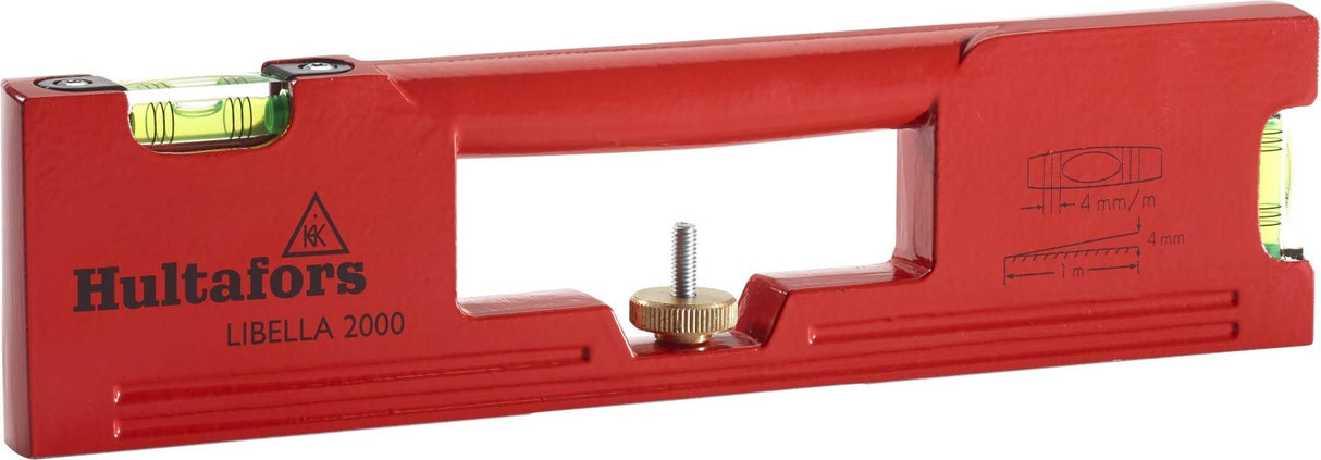 Hultafors 407001 Nivel de burbuja de aluminio "Libella 5,080.0 cm, color rojo
