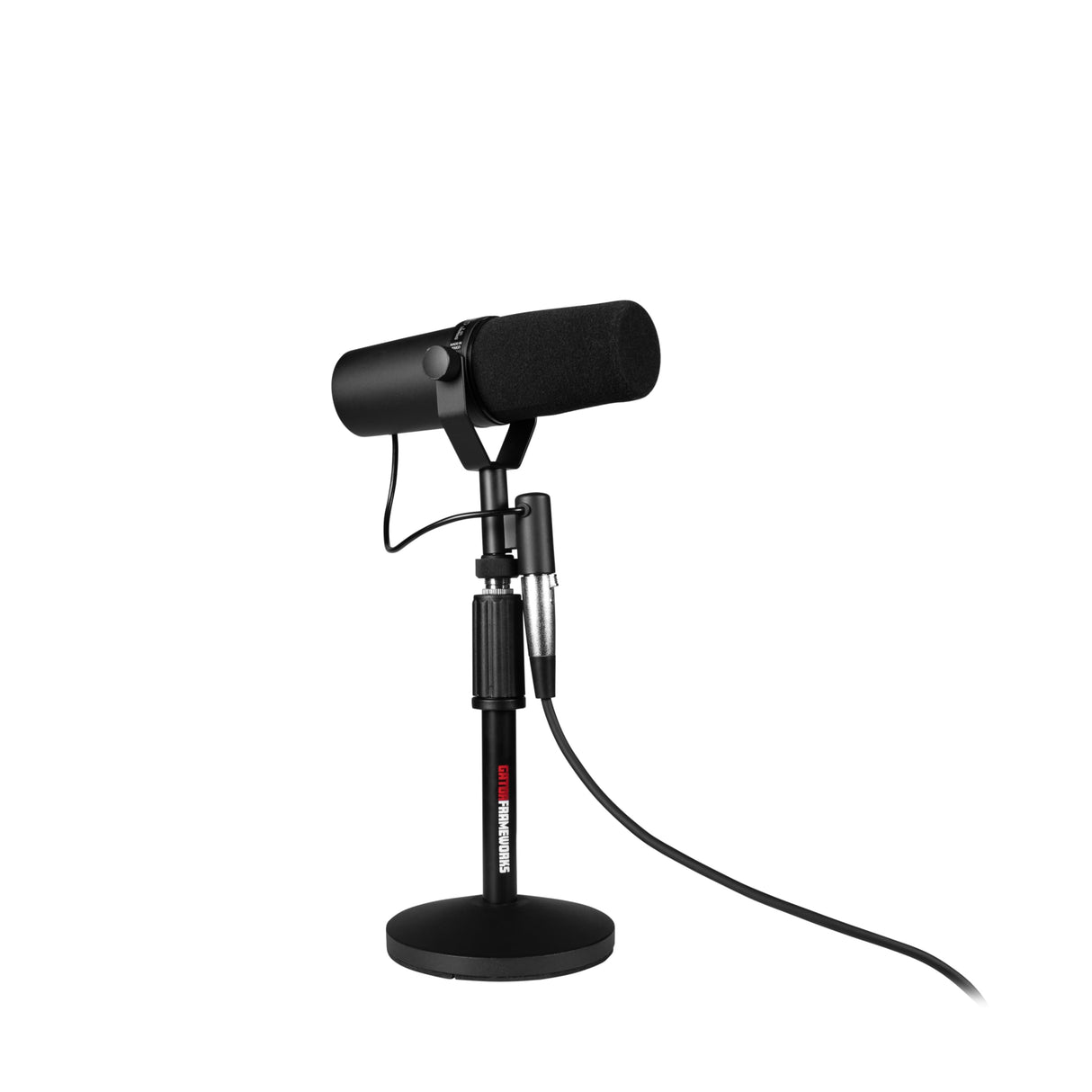 Gator Frameworks - Paquete de 2 soportes para micrófono de escritorio con (2) cables XLR de 10 pies; (GFW-MIC-DESKTOP-2PK)