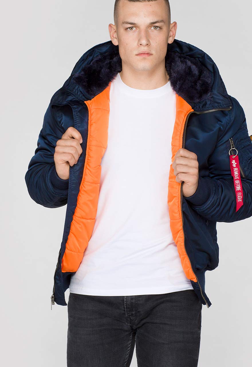 Alpha MA-1 Hooded Chaqueta, Rep.Blue, M para Hombre